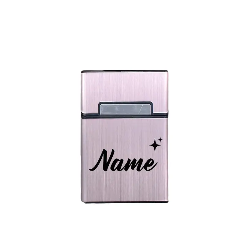 Etui compact personnalisé – Boîtier métal gravé – Rose | Chillvibes