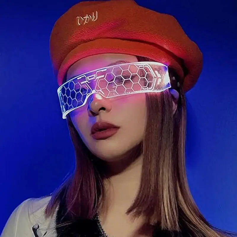 Lunettes lumineuses cyberpunk — Couleur changeante – vue 2 | Chillvibes