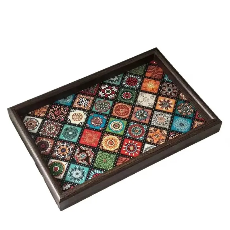 Plateau en bois – Bohemian Square 30x20 cm – Plateau | Chillvibes